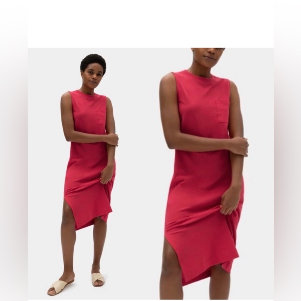 Everlane The Long Weekend Tank Midi Dress with Pocket and side slit
